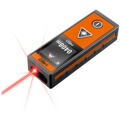 Avståndsmätare med laser, räckvidd 40 m, pekskärm