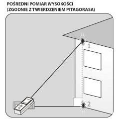 Avståndsmätare med laser, räckvidd 40 m, pekskärm