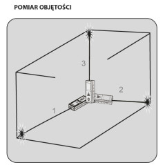 Avståndsmätare med laser, räckvidd 40 m, pekskärm
