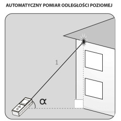 Avståndsmätare med laser, räckvidd 40 m, pekskärm