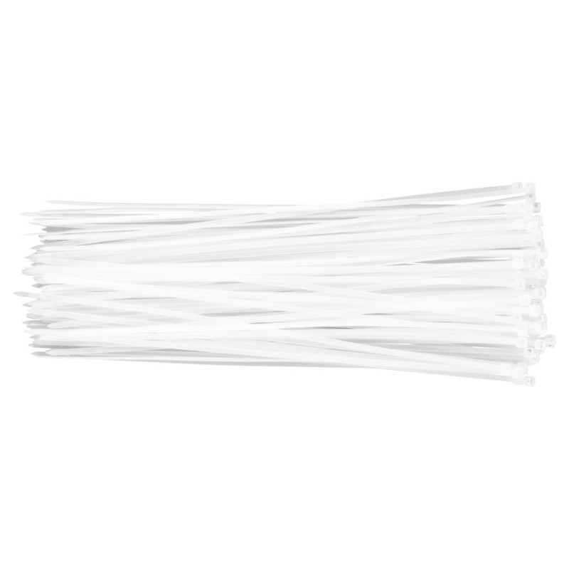 Bandklämmor 3,6 x 300 mm, 100 st, vita