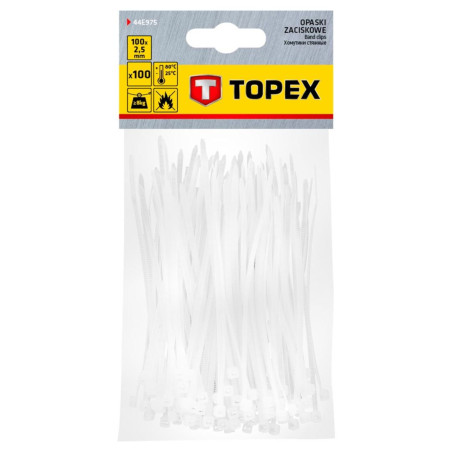 Kabelbindare 2,5 x 100 mm, 100 st, vita