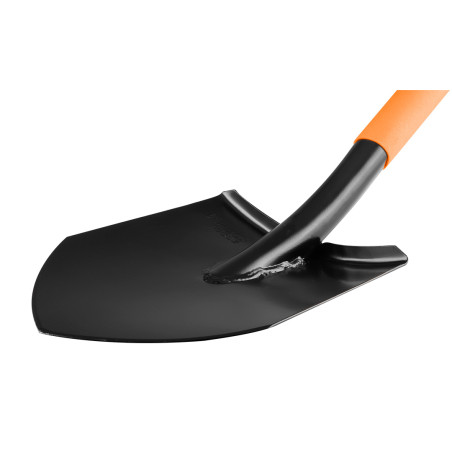 Spade med härdat blad, metallhandtag, skarp