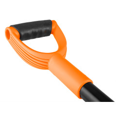 Spade med härdat blad, metallhandtag, skarp