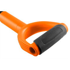 Spade med härdat blad, metallhandtag, skarp