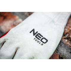 Arbetshandskar, 65% bomull + 35% polyester belagd med gummi, 10 tum.