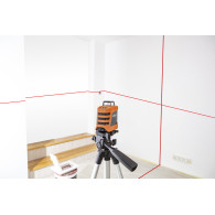 Laserplan 15 m, 360° horisontellt, med fodral och stativ 1,5 m.
