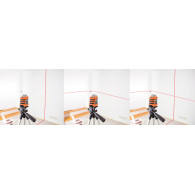 Laserplan 15 m, 360° horisontellt, med fodral och stativ 1,5 m.
