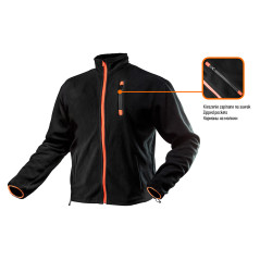 Fleecefodrad tröja, svart, storlek XL/56