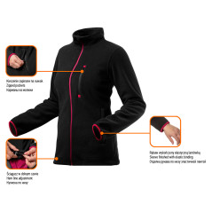 Damtröja i fleece, svart, storlek L