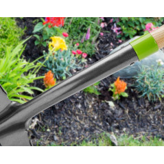 Spade för plantor, trähandtag, plasthandtag