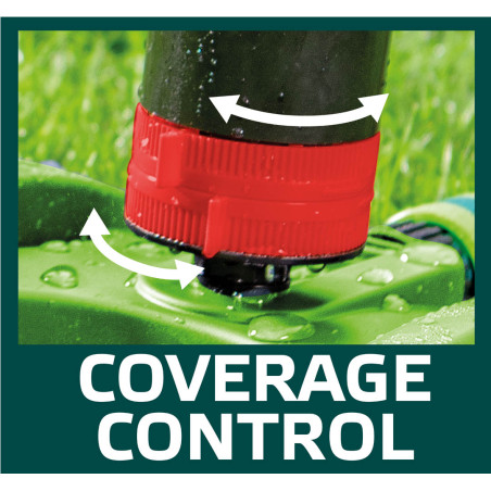 Sektorspridare, 6-funktionell med drivning, justerbar räckvidd