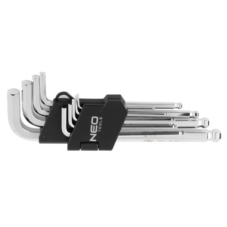 Sexkantny nyckel med kulända, set med 9 stycken.