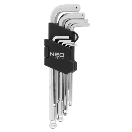 Sexkantny nyckel med kulända, set med 9 stycken.