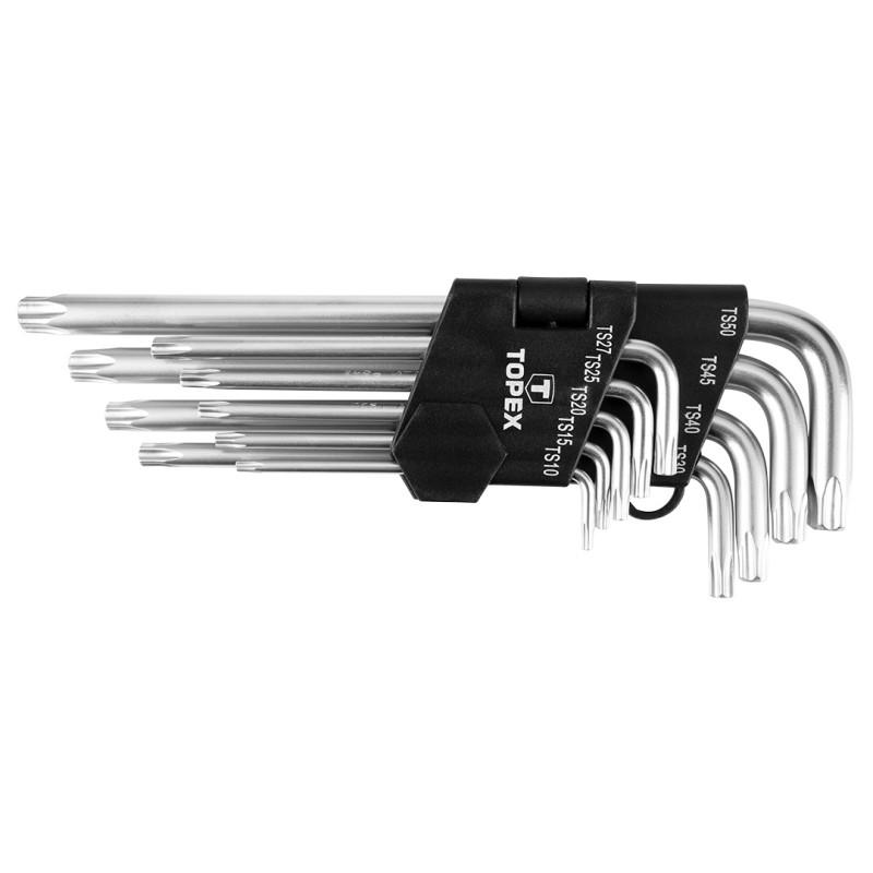 Femkantiga nycklar TS10-50, set med 9 stycken.