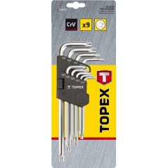 Femkantiga nycklar TS10-50, set med 9 stycken.