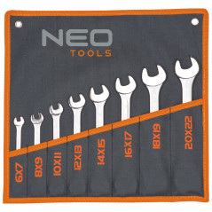 Dubbeländade skiftnycklar 6-22 mm, set med 8 stycken.