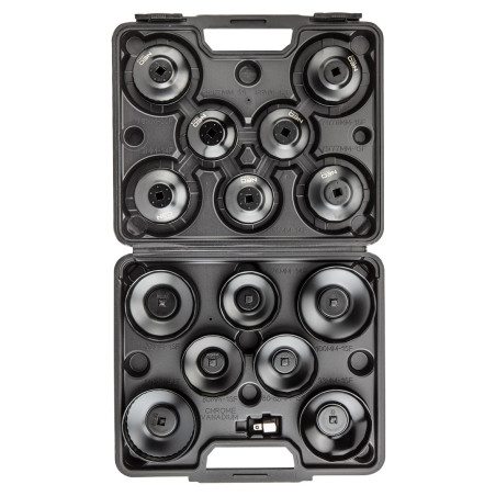 Hylsnyckelsats för oljefilter - 16 delar.