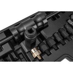 Avdragare för insprutningsmunstycken med en trähammare - set med 14 stycken.