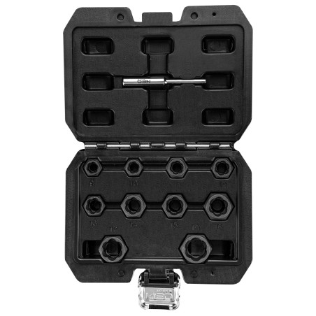 Skruvmejselbits, för skadade muttrar, korta - set med 11 stycken.