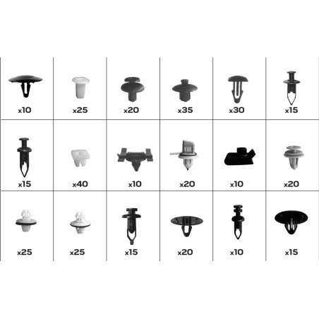 Set med bilklämmor Toyota/Lexus, 360 stycken