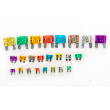 Säkringsset för bilar, ask, 88 stycken, 3 typer