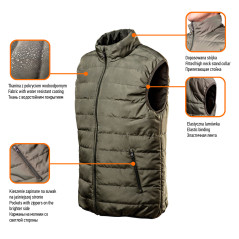 Ärmellose Arbeitsweste beidseitig in Tarnfarben, Größe XL.