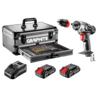 Energy+ set in an aluminum suitcase: drill/screwdriver 2x18V/2.0Ah, 10 mm, detachable handle + 109 accessories

Energisats i en 