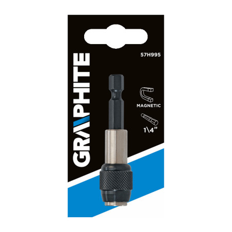 Magnetiskt fäste för skruvmejselspetsar 60 mm, skaft 1/4 tum.
