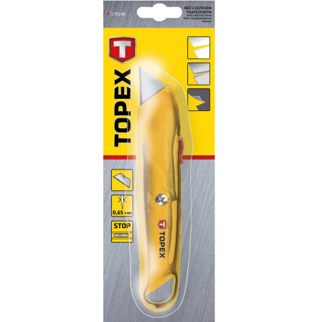 Kniv med trapezformad egg, metallkropp