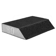 Slipande svamp 125 x 25 x 90 mm, K80, snedställd