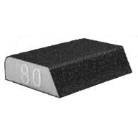 Slipande svamp 98 x 25 x 68 mm, K80, snedställd