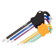 Sexkantiga nycklar 1,5-10 mm, set med 9 stycken.