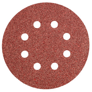 Sliprondeller 125 mm, K40, 5 st, med 8 hål.