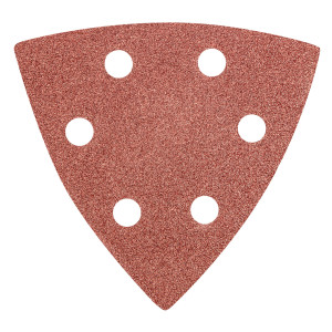 Slippapper Delta med kardborre 93 x 93 mm K 80, 5 st, med hål