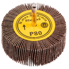 Sliprondell med skaft, 80 x 30 mm, K80