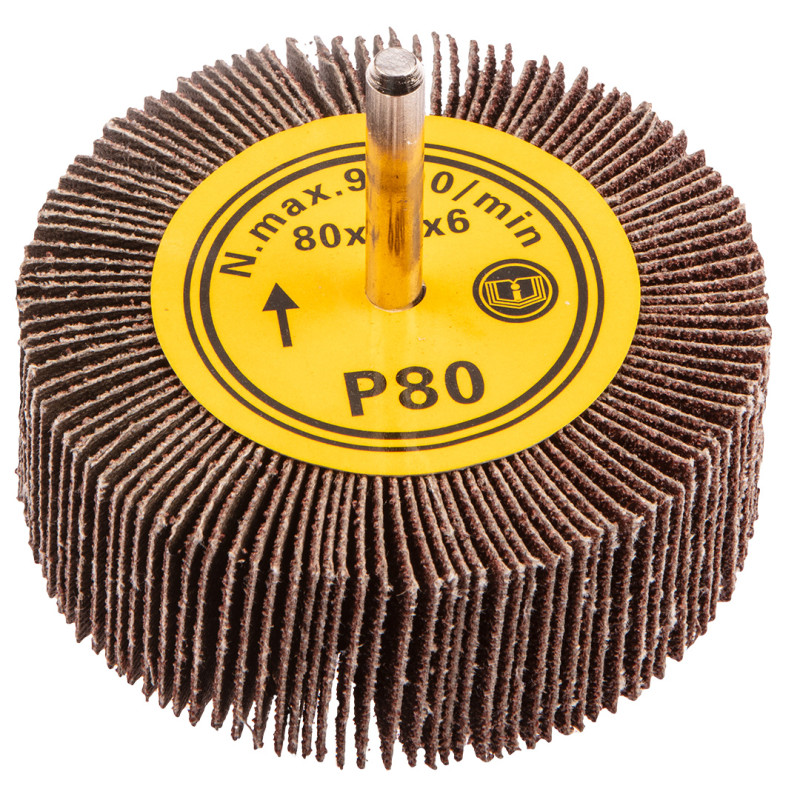 Sliprondell med skaft, 80 x 30 mm, K80