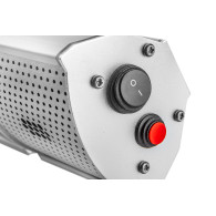 Strålningsvärmare 2000W, IP55, gyllene halogenlampa, fjärrkontroll, 2 effektnivåer