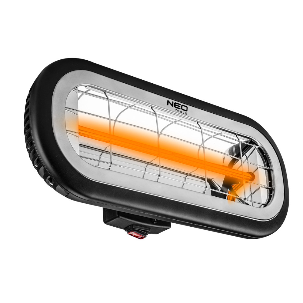 Strålningsvärmare 2000W, IP65, lågglansig värmeelement i bärnstensfärgad lampa Strålningsvärmare 2000W, IP65, lågglansig värmeelement i bärnstensfärgad lampa