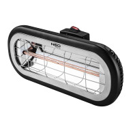 Strålningsvärmare 2000W, IP65, lågglansig värmeelement i bärnstensfärgad lampa