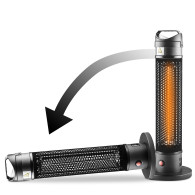 Strålningsvärmare 1000W, IP44, värmeelement av kolbaserad fiberlampa.