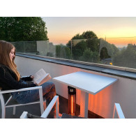 Strålningsvärmare 1000W, IP44, värmeelement av kolbaserad fiberlampa.