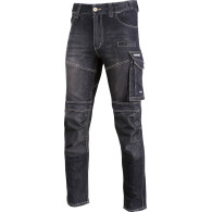 Spodnie jeansowe czarne stretch ze wzmocn., '2xl', ce, lahti