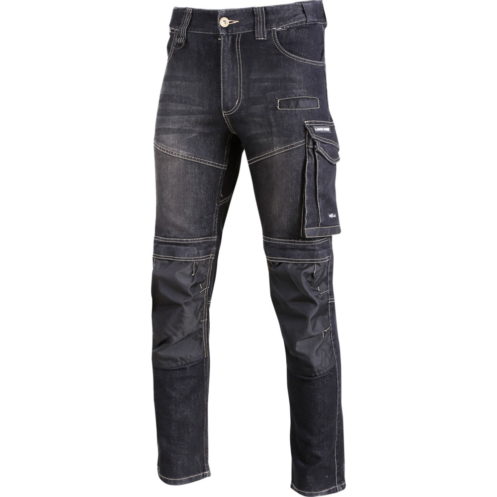 Spodnie jeansowe czarne stretch ze wzmocn., '2xl', ce, lahti