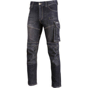 Spodnie jeansowe czarne stretch ze wzmocn., '2xl', ce, lahti