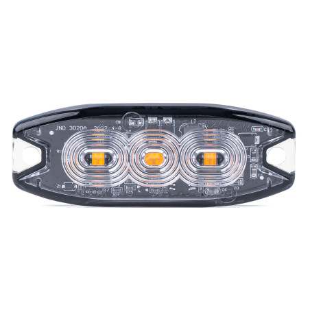 Blixtljus varning platt 3 led r65 r10 12-24v amio-02297
