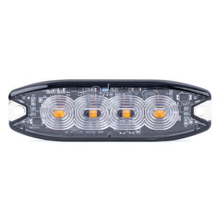 Blixtljus varning platt 4 led r65 r10 12-24v amio-02298