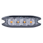 Blixtljus varning platt 4 led r65 r10 12-24v amio-02298