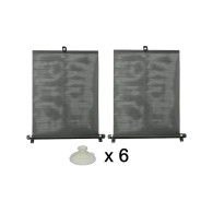 Svart sidorullgardiner 2 st x 50 cm bredd
