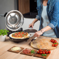 Ugn till pizza TEESA SUPREME, 1200 W, 32 cm, fönster, avtagbar sten.